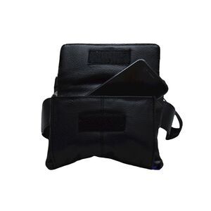 Women's small genuine leather crossbody black bag | New